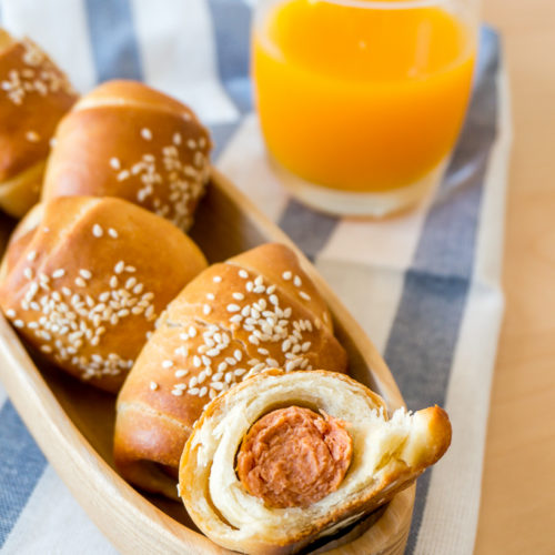 Mini Sausage Bread Rolls (TangZhong Method)