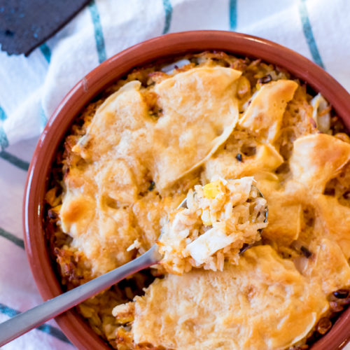 Cheesy Laksa Baked Rice Made With Leftover Laksa Soup